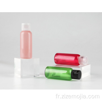 Bouteille de shampoing en plastique PET à capuchon rabattable de 50 ml